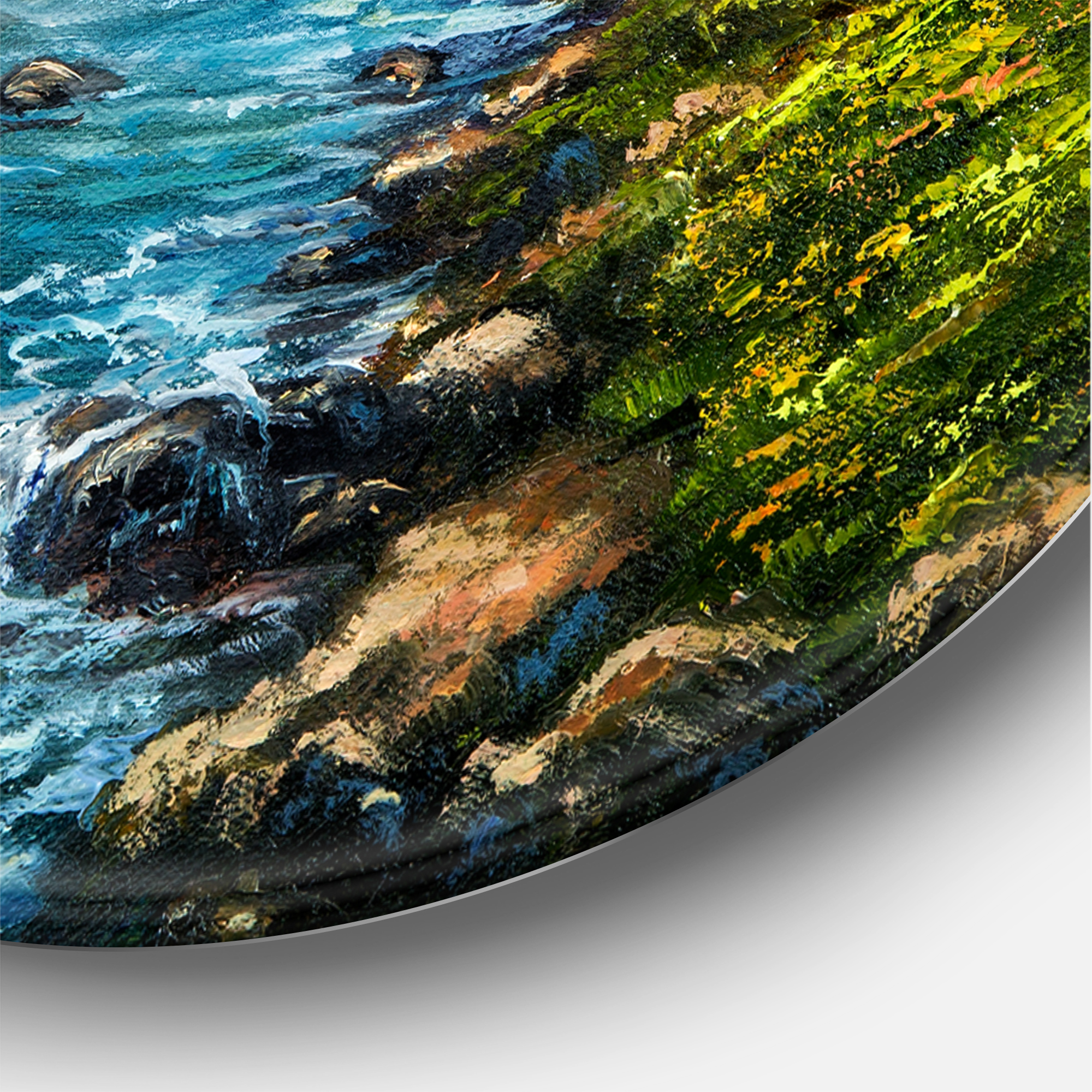 Designart 'Traditional Bulgarian River and House' Lake House Circle Metal Wall Art 23x23 - Disc of 23