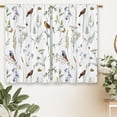 thumbnail image 6 of Watercolor Floral Kitchen Curtains Boho Botanical Flower Small Short Cafe Window Curtains Wildflower Herb Bird Leaves Spring Bathroom Drapes Treatment Tier Curtains 2 Panels (27.5x39 Inch), 6 of 6