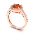 thumbnail image 2 of Halo Engagement Ring for Women - 1.86ct Simulated Red Diamond in 14K Rose Gold Promise Ring, 2 of 6