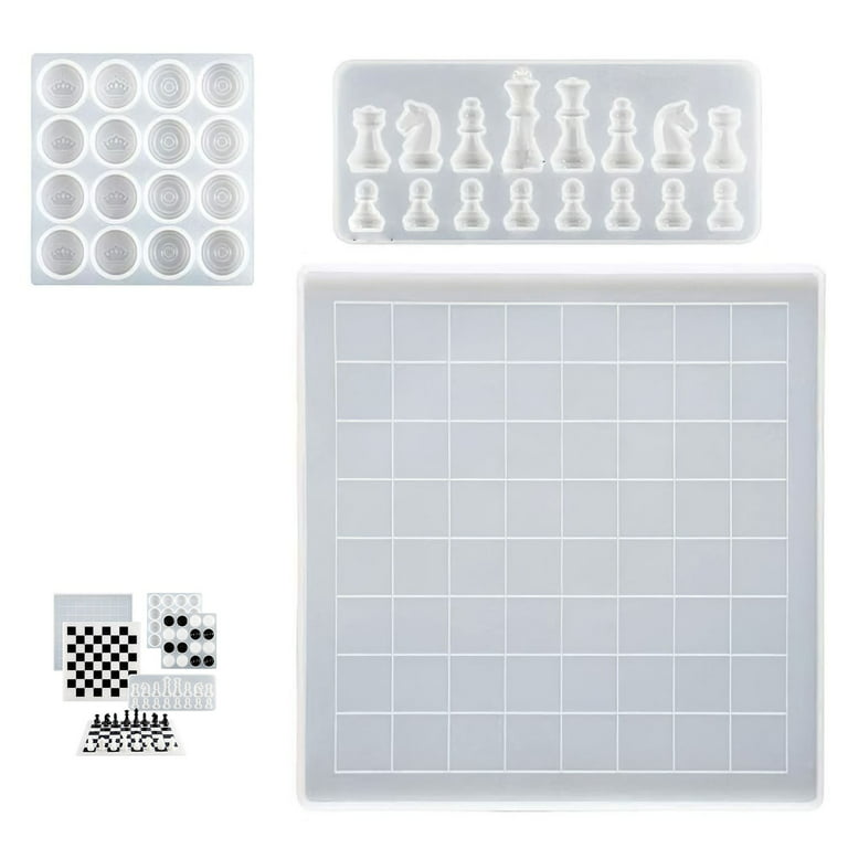 Worallymy Chess Silicone Mold White Chess Set Molds Eco-friendly