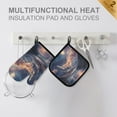 thumbnail image 4 of Yayeee Oven Mitts and Pot Holder Set of 2 Heat Resistant Kitchen Gloves Baking Hot Pad, Ethereal Mountain, 4 of 5