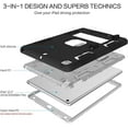 thumbnail image 4 of iPad 9th Generation Case, iPad 8th Generation Case, iPad 7th Gen Case, iPad 10.2"2021/2020/2019 Case, 3 in 1 Heavy Duty Rugged Antish Protective Cover with Stand Pen Holder, Black/Grey, 4 of 9
