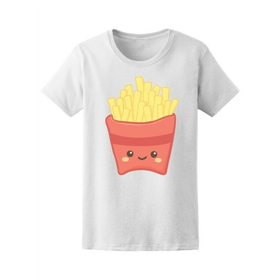 Kawaii Cute French Fries Cartoon T-Shirt Women -Image by Shutterstock, Female Small