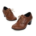 thumbnail image 1 of TIEVOSA Chaussures pour Femmes Rétro à Bout Plat à Talon Moyen, 1 of 9
