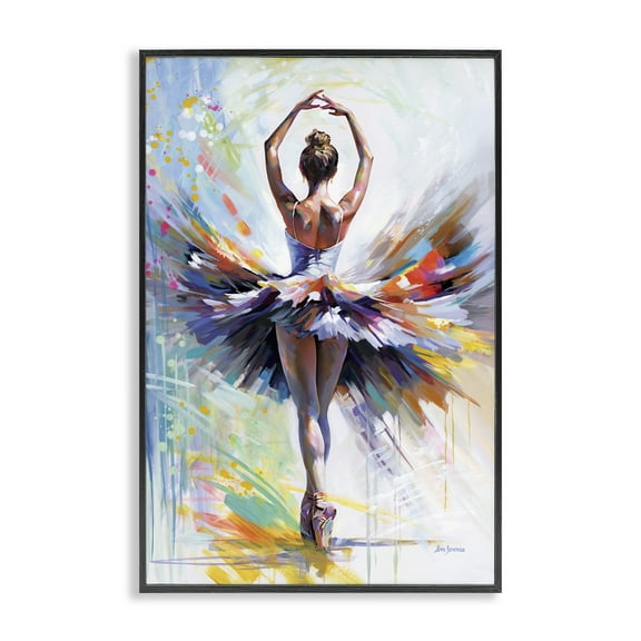 Stupell Industries Prelude to Passion Ballet Entertainment Painting Black Framed Art Print Wall Art, 12 x 18