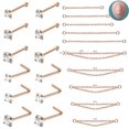 thumbnail image 2 of QQTDFG 20G Stainless Steel Nose Studs CZ Rose Gold Nose Chain Nostril Piercing Jewelry-S shape, 2 of 9