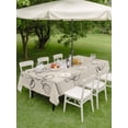 thumbnail image 3 of Outdoor Tablecloth with Umbrella Hole and Zipper, Retro Beige Flowers Rectangle Table Cloth 52x70 Inch Waterproof Tablecloth, Rustic Abstract Floral Simple Art Picnic Table Cover for Patio Camping, 3 of 7