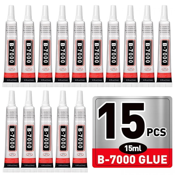 BANIRO 15 PCS 15ml B7000 Glue Clear with Precision Tip,Rhinestone Glue for Nail,Craft Glues,Jewelry Glues,Jewelry Making,Nail Art,DIY,Makeup,Shoes