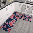 thumbnail image 2 of Pioneer Flower Floral Print Pattern Kitchen Rugs Sets Of 2,Anti Fatigue Kitchen Mat Rugs Non Slip Washable,Decorative Kitchen Floor Mats for Kitchen,Sink,Laundry,17"x30"+17"x47", 2 of 7