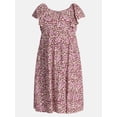 thumbnail image 4 of Terra & Sky Women's Plus Midi Dress with Flutter Sleeves, Sizes 0X-5X, 4 of 4