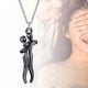 thumbnail image 4 of 2026 Hug Necklace Valentines Day Gifts Fashion Stainless Steel Couples Lover Pendant Embrace Chain For He, 4 of 5