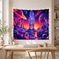 thumbnail image 5 of Glowing Monolith in Cosmic Water Landscape Dreamy Psychedelic for Sci Fi Fans Celestial Home Decor Halloween Gift Tapestry Wall Hanging for Bedroom and Living Room, 5 of 7