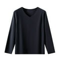 thumbnail image 2 of zbxnLI Men's Thermal Underwear Tops V Neck Long Sleeve Shirts Slim Basic Layer Tees Casual T-Shirts, 2 of 3