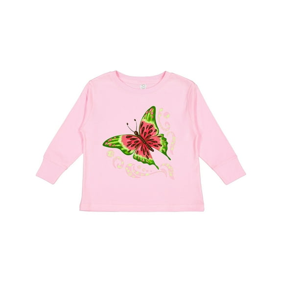 Inktastic Watermelon Butterfly Boys or Girls Long Sleeve Toddler T-Shirt