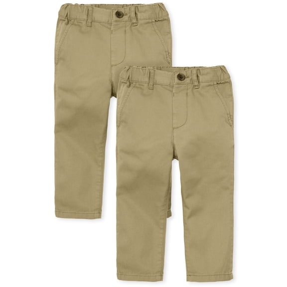 Pantalones tipo Chino para Bebés y Niños Pequeños de The Children's Place, Paquete de 2, Talla 2T