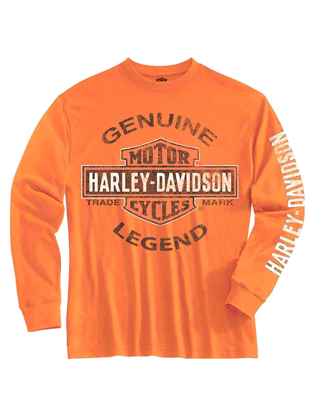 Kids Harley Davidson Toddler Girls Orange Bar & Shield T-Shirt