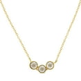 thumbnail image 2 of Two-Toned Sterling-Silver 1/4ct TDW Champagne Diamond 3 Stone Necklace (I2-I3, K-L), 2 of 4