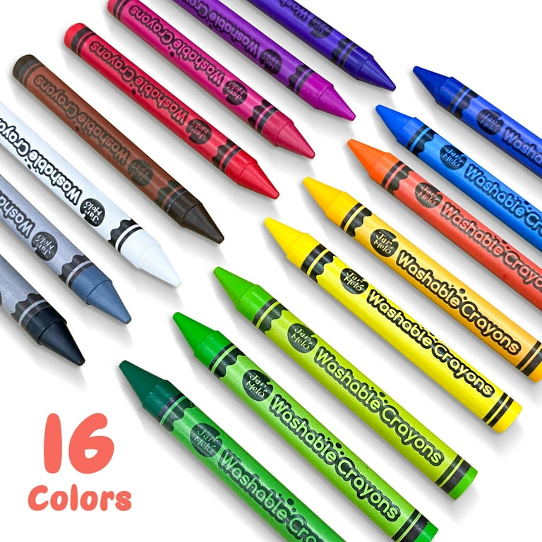  Large Crayons, 16 Count Assorted Colors Crayons, 1 Pack Jumbo  Crayons - Ideal Toddler Crayons, Fat Crayons, Thick Crayons, Big Crayons +  Toddler Coloring Book, Coloring Books for Kids : Toys & Games