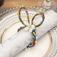 thumbnail image 4 of TIELUTT Easter Napkin Rings Handmade Wooden Easter Bunny Rabbit Napkin Rings Spring Floral Rattan Vise 5 1/2 Replacement Steel Clamps Set Variety Clamp Frame Welding Clamps 18 Clamps for Installing C, 4 of 4