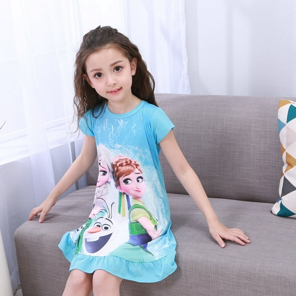 Robe de Nuit Enfant Petite Fille Princesse Pyjama Robe