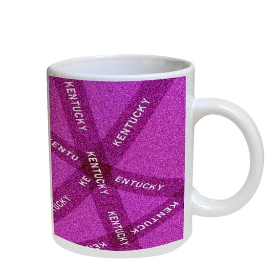 KuzmarK Coffee Cup Mug Pearl Iridescent White - Kentucky Pink Pride