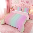 thumbnail image 2 of meiyoeat colorful Ombre King Size Comforter Sets,Multicolor Gradient Lines Print Comforters King Size,Reversible,3-Piece,1 Comforter and 2 Pillowcases, 2 of 7