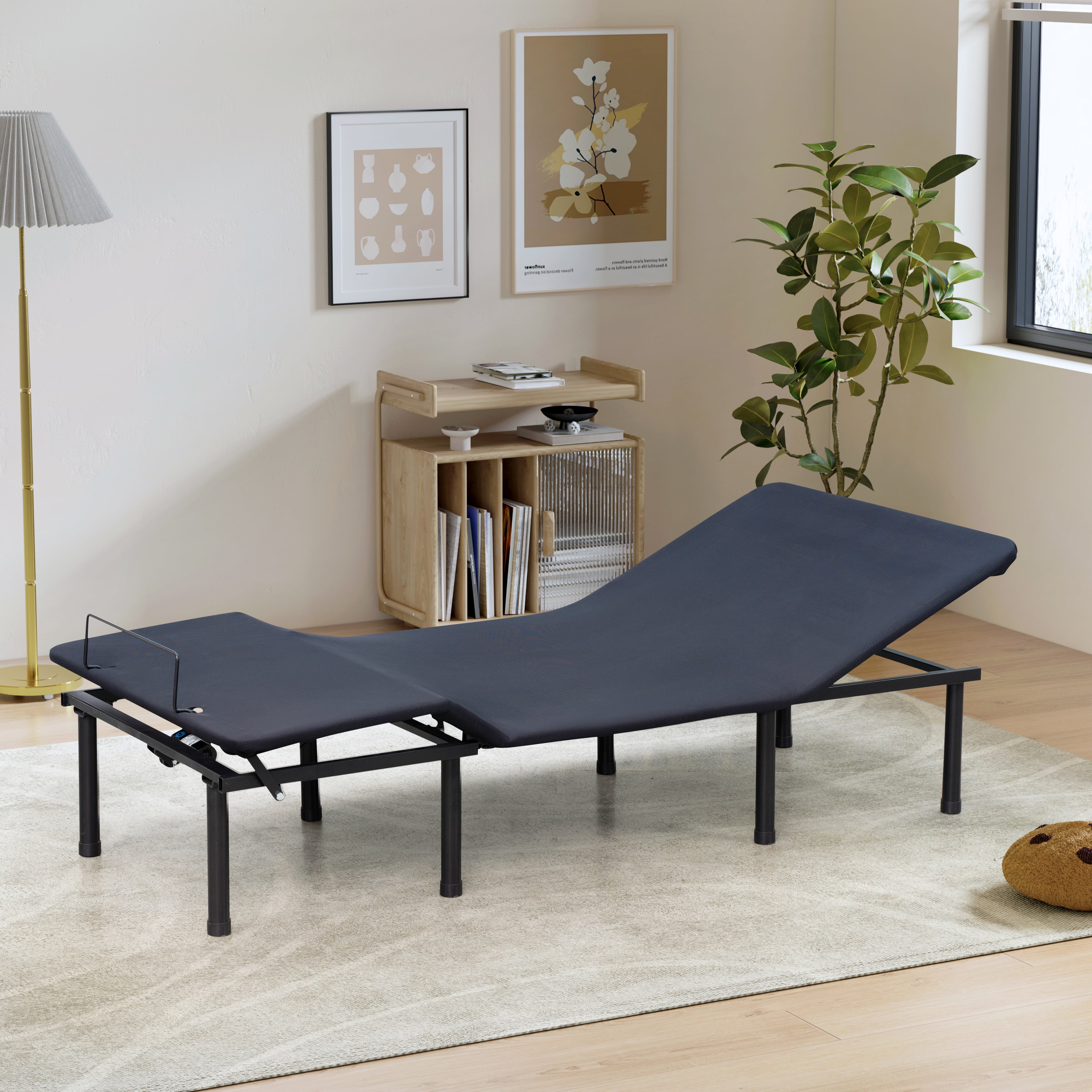 Twin XL Metal Adjustable Bed Base, Electric Bed Frame, Office Bed