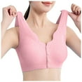 thumbnail image 3 of Women's Front Side Buckle Lace Edge Without Steel Ring Movement Seamless Gathering Adjustment Yoga Sleep Large Bra Sports Bras with Padding Sports Bra for Women Woman's Bras Women Bras Wireless Front, 3 of 4