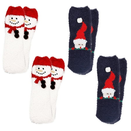 

Christmas coral-wool embroidered three-dimensional cartoon socks