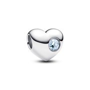 Pandora Engravable Sea Aqua Blue Stone Heart Charm