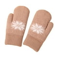 thumbnail image 1 of GDREDA Winter Jacquard Thermal Knitted Mittens for Extreme Cold Weather Outdoor Activities with Windproof Warmth and Touchscreen Compatibility Coffee,One Size, 1 of 3