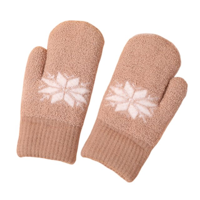 GDREDA Winter Jacquard Thermal Knitted Mittens for Extreme Cold Weather Outdoor Activities with Windproof Warmth and Touchscreen Compatibility Coffee,One Size