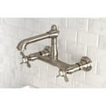 thumbnail image 2 of Kingston Brass KS7248BEX Essex Double-Handle Wall Mount Bathroom Faucet, Brushed Nickel, 2 of 6