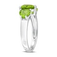 thumbnail image 2 of 3.35 Carat (Ctw) Lab-Created Three Stone Peridot Heart Ring in Sterling Silver for Women, 2 of 6