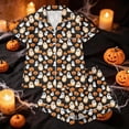 thumbnail image 4 of SAKMAL Cute Pajamas for Women Halloween 2PC Ghost Pumpkin Print Short Sleeve Top & Shorts for Ladies Holiday Sleepwear Set,M, 4 of 8