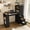 Black+2, variant on DIANJIE Black Wooden Computer Desk with 4-in-1 Power Socket 3 Drawers and 4 Storage Levels Multi-Purpose Home Office Writing Desk