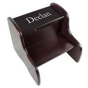 Angle View: Personalized Espresso Two Step Stool Name Only