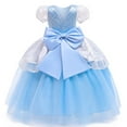 thumbnail image 3 of KAWELL Summer Custom Puff Sleeve Small Sequin Bow Mesh Dress Princess Dress 3-8 Years, 3 of 6