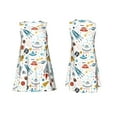 thumbnail image 7 of Naloa Cartoon Space Print Women's Summer Spring Casual Beach Sundress,Vacation Sleeveless Tank Crewneck Loose Dresses, 7 of 7