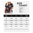 thumbnail image 4 of TIYOMI Ladies Plus Size 4X Strappy Tops V Neck Black Floral Blouses Short Sleeve Shirts Casual Summer Pullover 4XL 24W 26W, 4 of 4