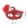 thumbnail image 2 of Unique Bargains 1 Pc Princess Feather Half Face Party Mask for Masquerade Party Red, 2 of 5