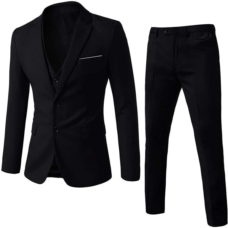 WEEN CHARM Mens 3 Piece Suits Slim Fit Two Button Suit for Wedding