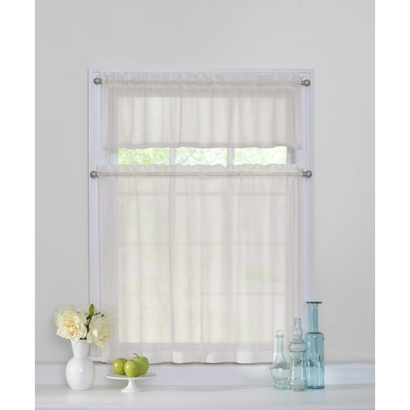 Arm & Hammer Curtain Fresh™ Odor-Neutralizing Sheer Voile 56 x 36 Tier Pair in Ivory