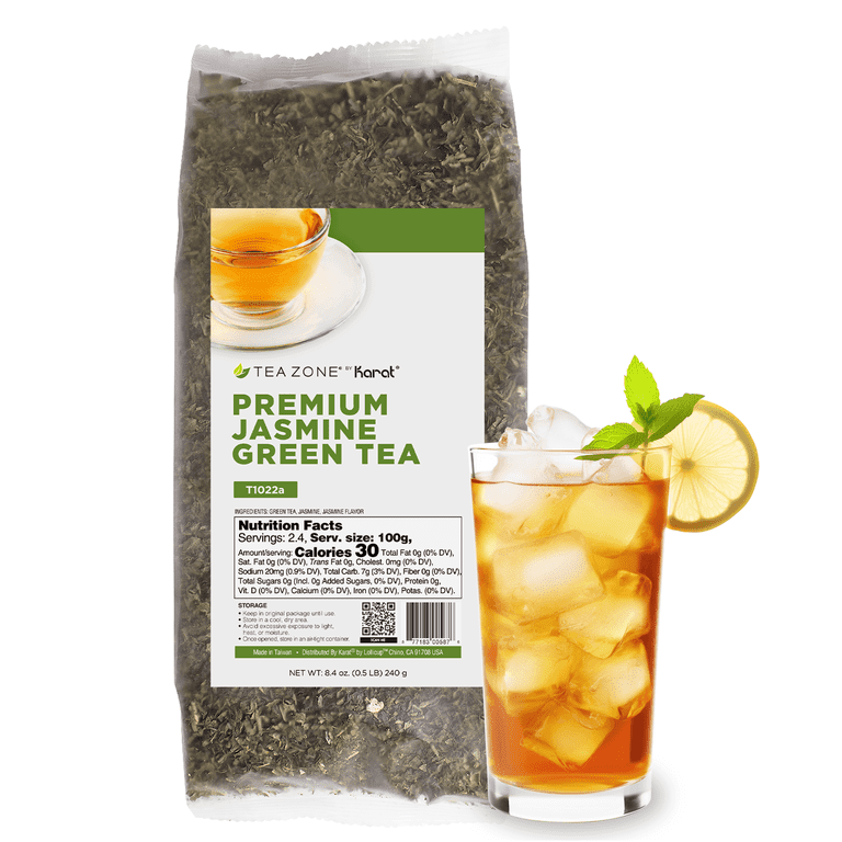 Tea Zone Premium Jasmine Green Tea Loose Leaf - 25 Bags (8.64oz