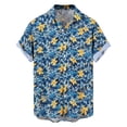 thumbnail image 6 of Men's 2026 Fashion Tops Hawaiian Print Shirts Vacation Short Sleeve Button Down Tees Beach Casual Outfits Lightweight Relaxed Clothing Stylish Resort Wear Top, 6 of 7