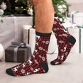 thumbnail image 7 of Bingfone Compression Socks for Women and Men Long Socks for Running Athletic Cycling Nurse- Plaid Reindeer Snowflakes, 7 of 7