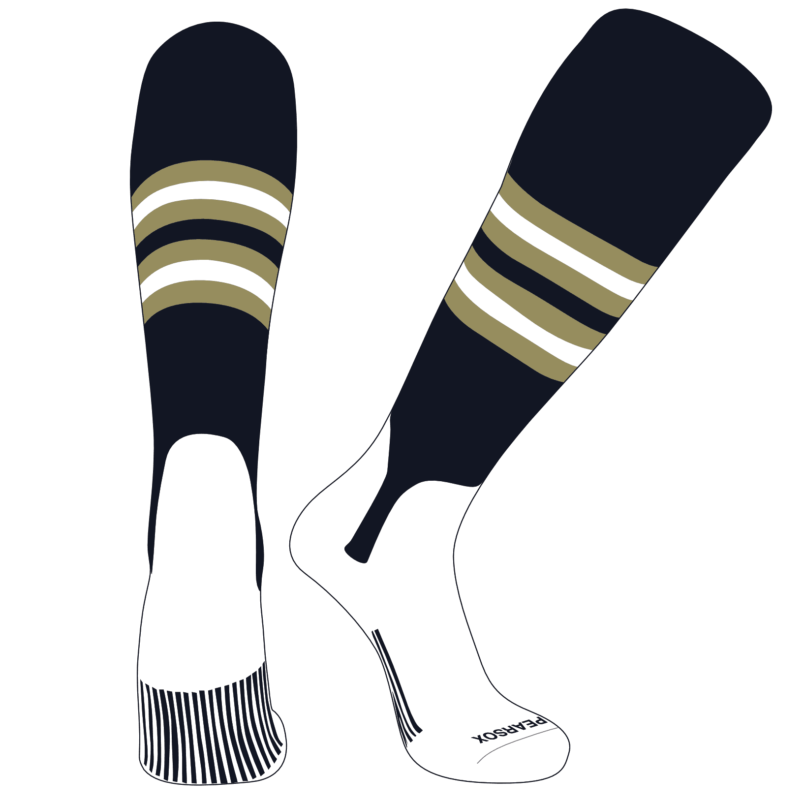 PEARSOX Elite Baseball Knee High Stirrup Socks (I, 5in) Navy, Vegas