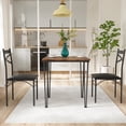 thumbnail image 2 of VECELO 3-Piece Dining Table Sets Wooden Square Table with 2 PU Chairs for Kitchen, Breakfast Nook, Small Space, Brown, 2 of 9