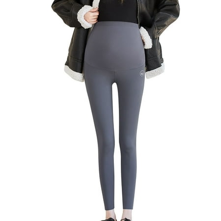 

Women Clothing Women Plus Size Velvet Thickening Maternity Wear Belly Pants Ninth Pants Fake Shark Leather Pants Pregnant Leggings Legging for Women Nylon Spandex Grey