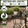thumbnail image 5 of Rekopi 2 Pack Indoor Outdoor Side Tables, 15in high Versatile Round Metal End Table for Patio Balcony Yard, 5 of 7
